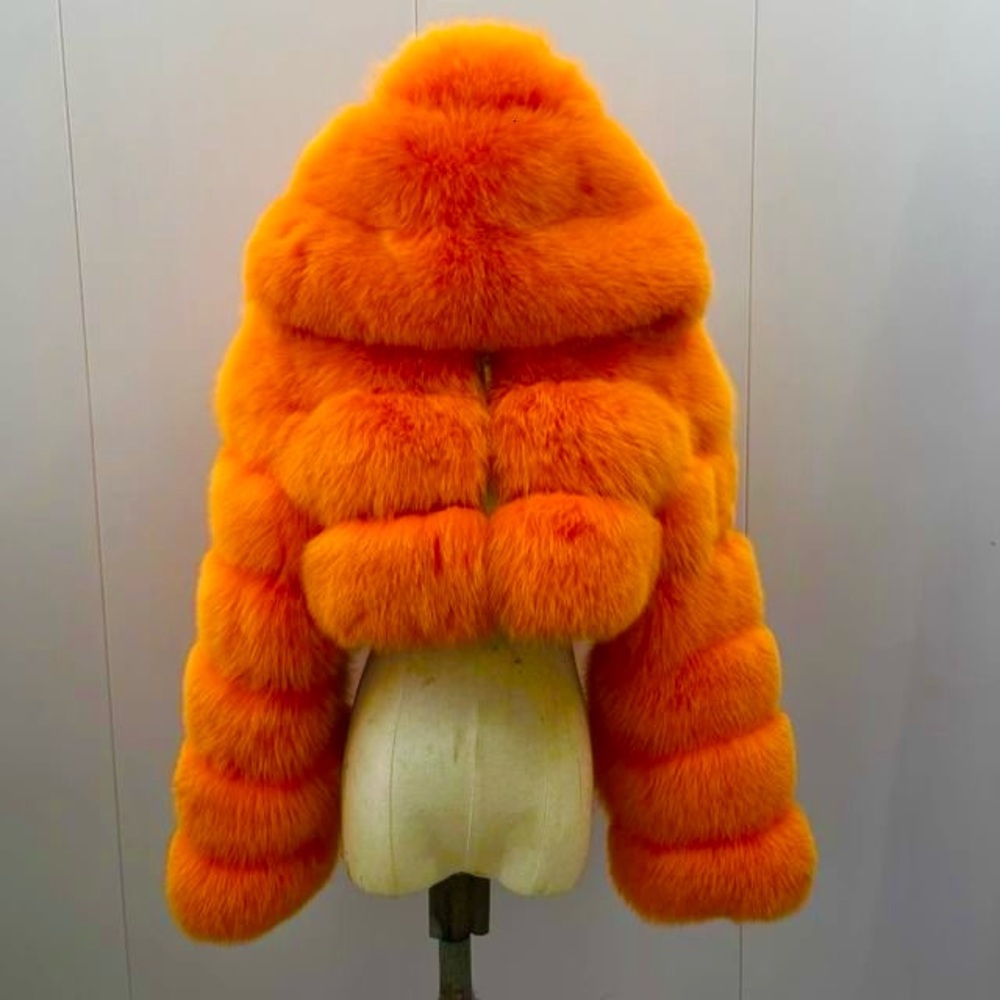 Real Fox Fur Cropped Jacket